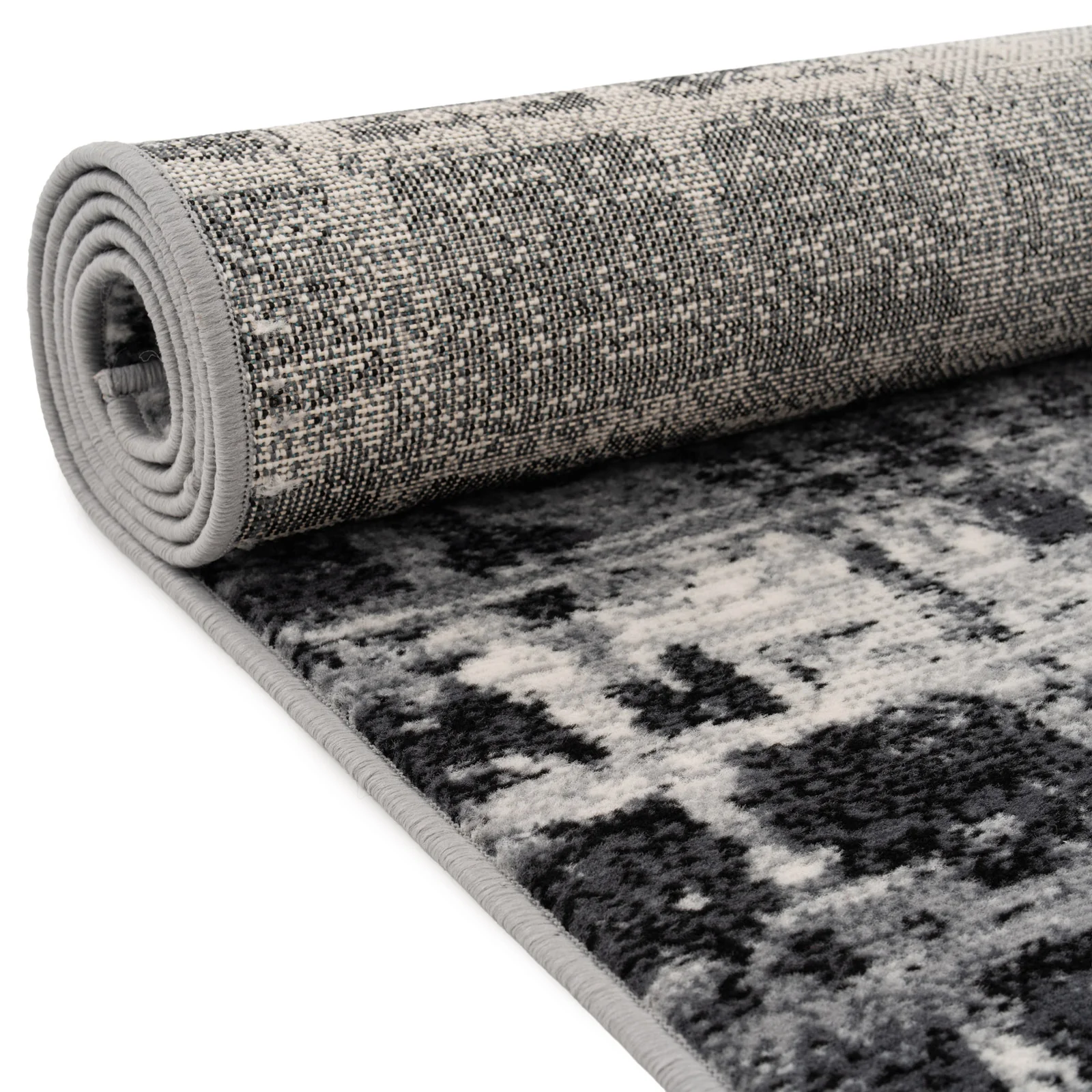Abstract Black Grey Stair Carpet Runner - Cut to Measure - Image 3
