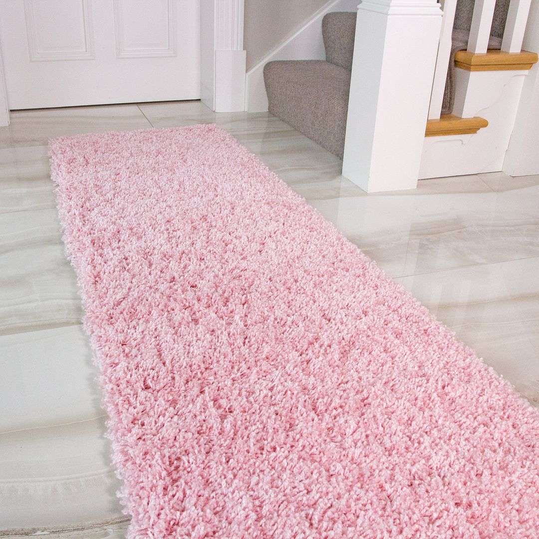Baby Pink Shaggy Rug - Image 6