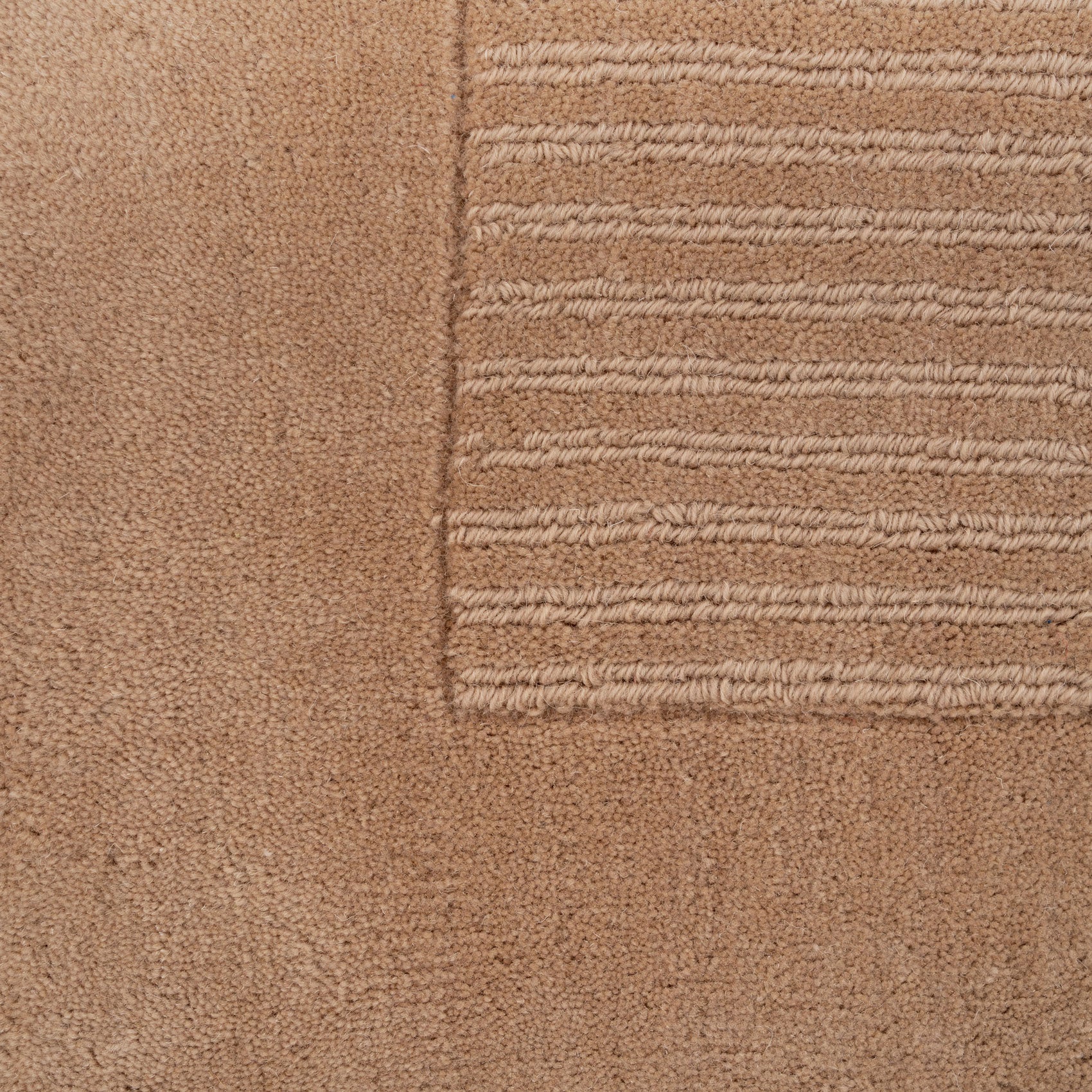Beige Bordered Wool Rug - Olann Beige - Image 6