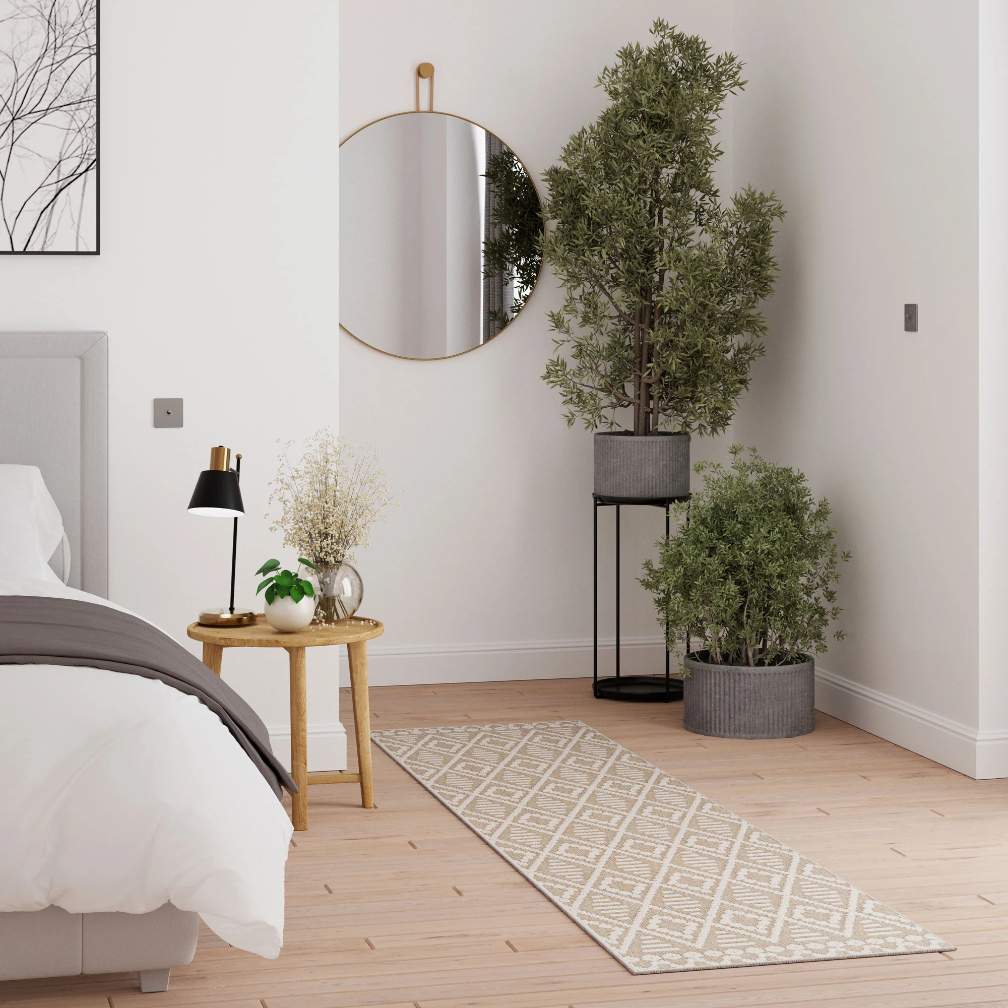 Beige Diamond Loop Pile Rug - Image 4