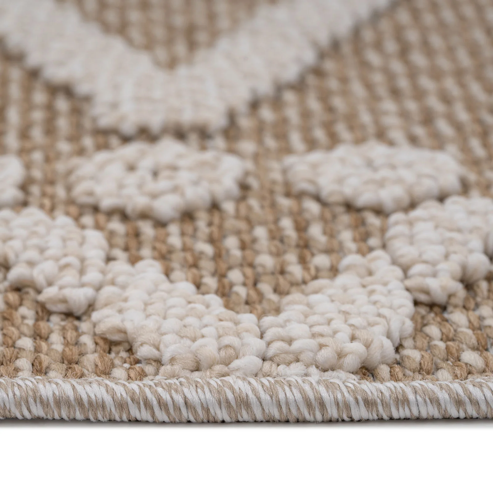 Beige Diamond Loop Pile Rug - Image 5