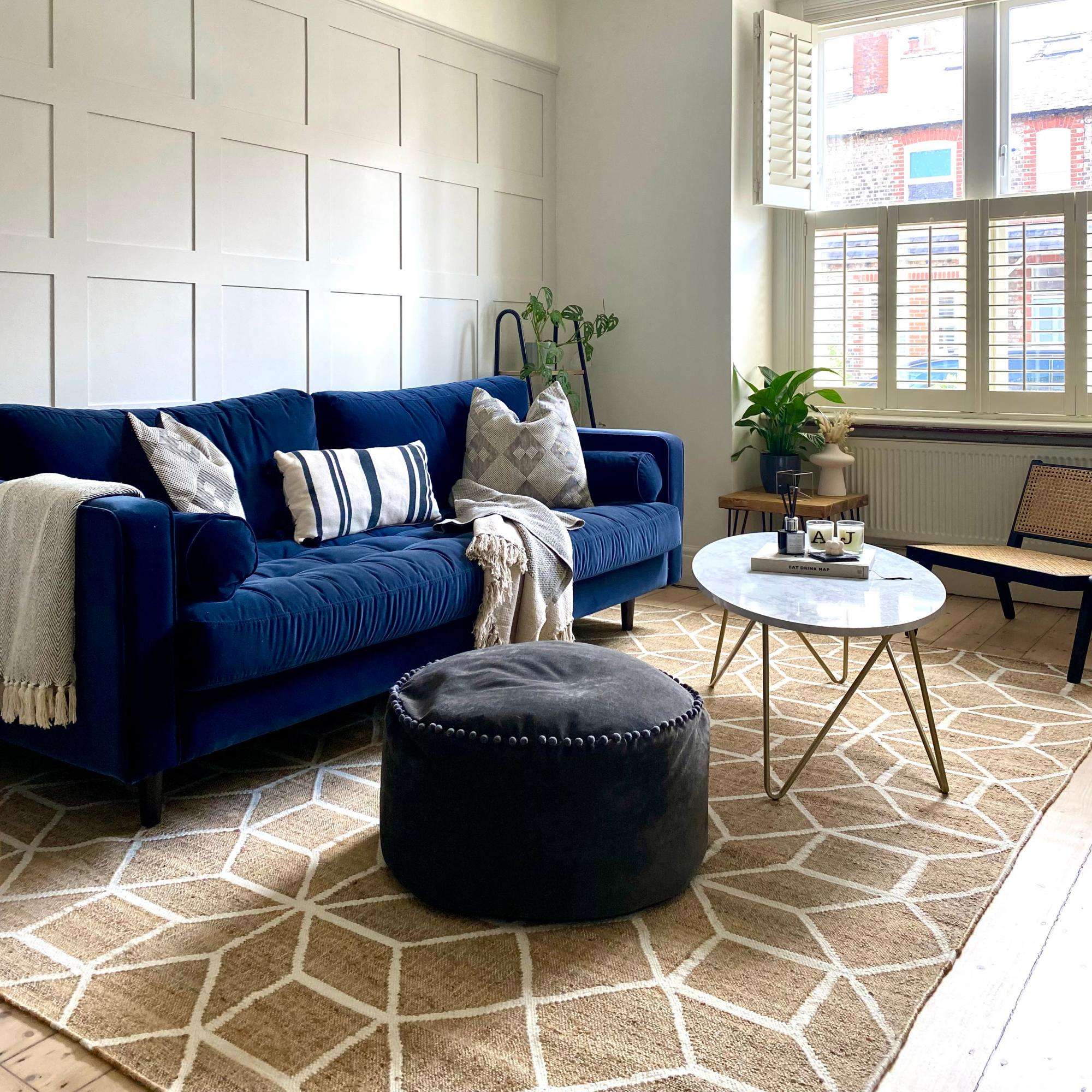 Beige Geometric Natural Jute Area Rug - Fretwork - Image 2