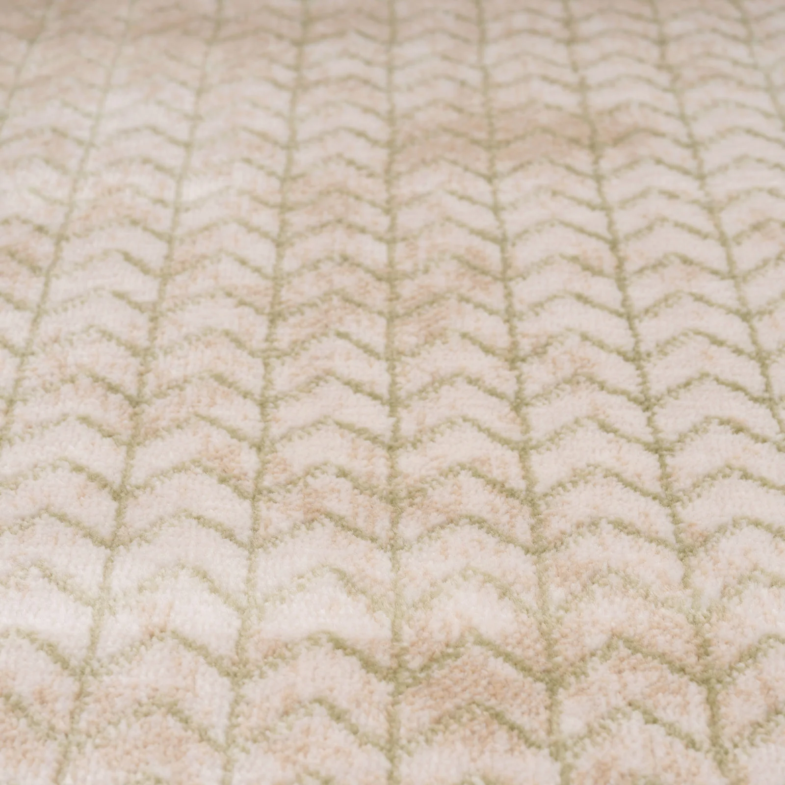 Beige Green Chevron Rug - Braided - Image 3