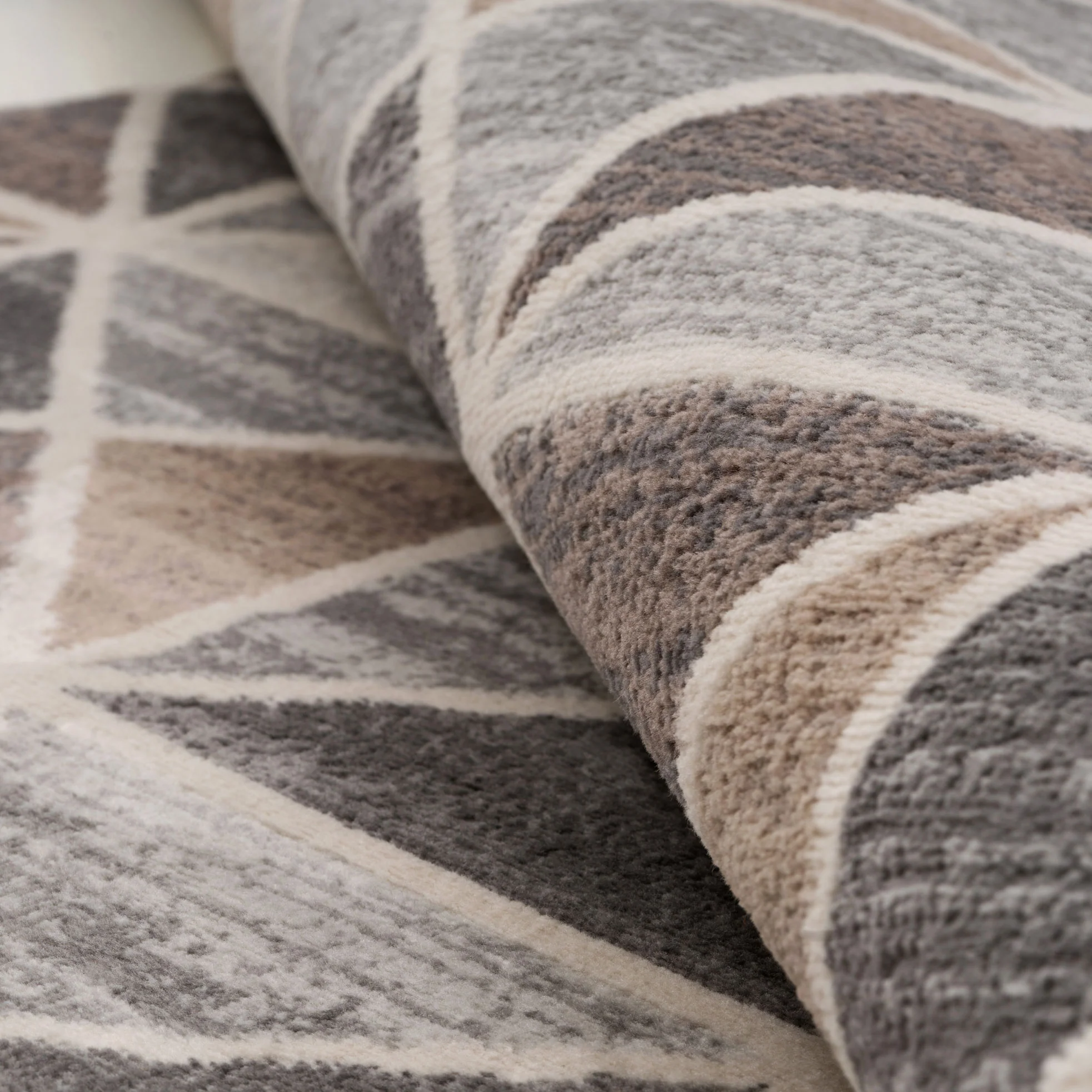 Beige Grey Multi Tile Area Rug - Image 9