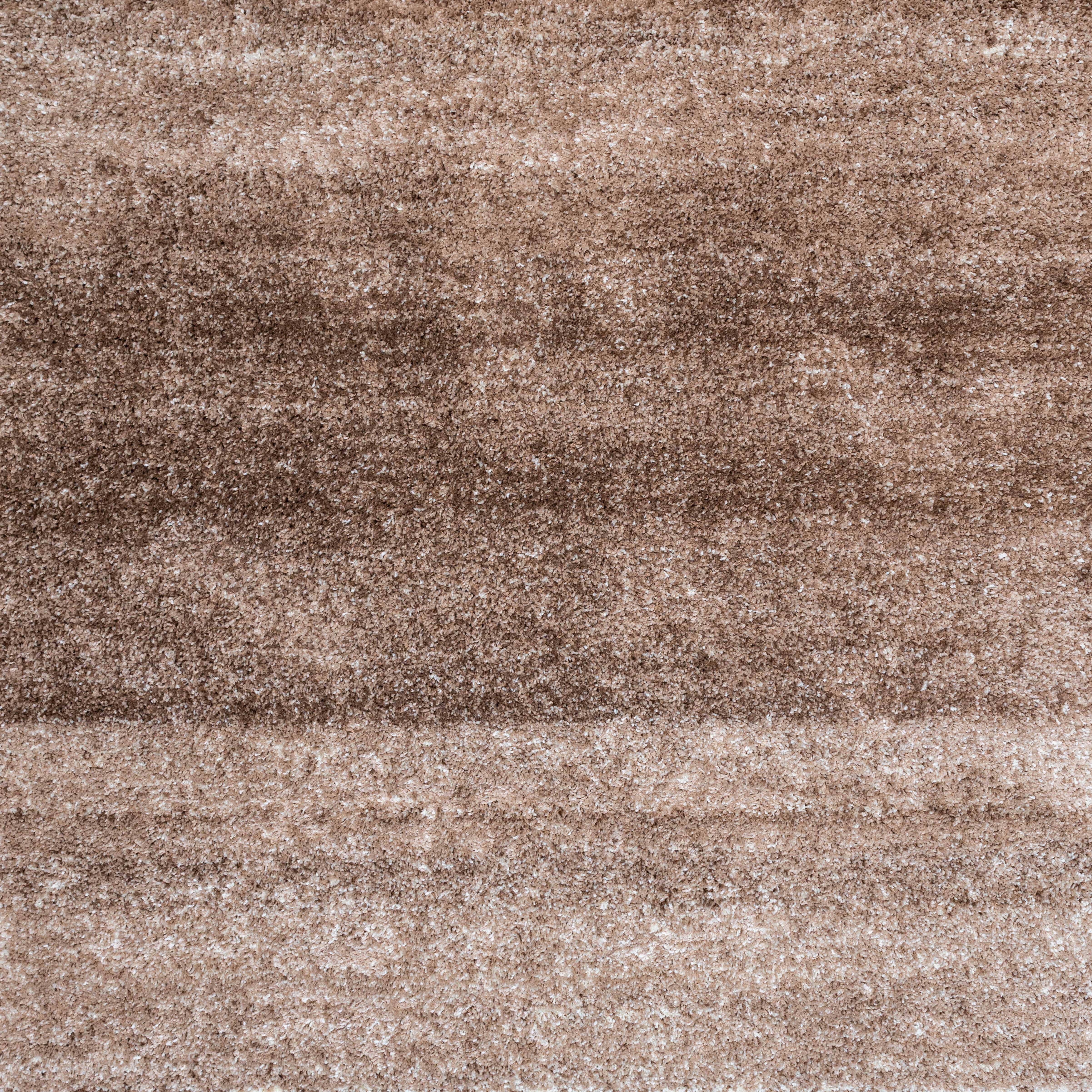 Beige Stripe Shaggy Rug Living Room - Image 6
