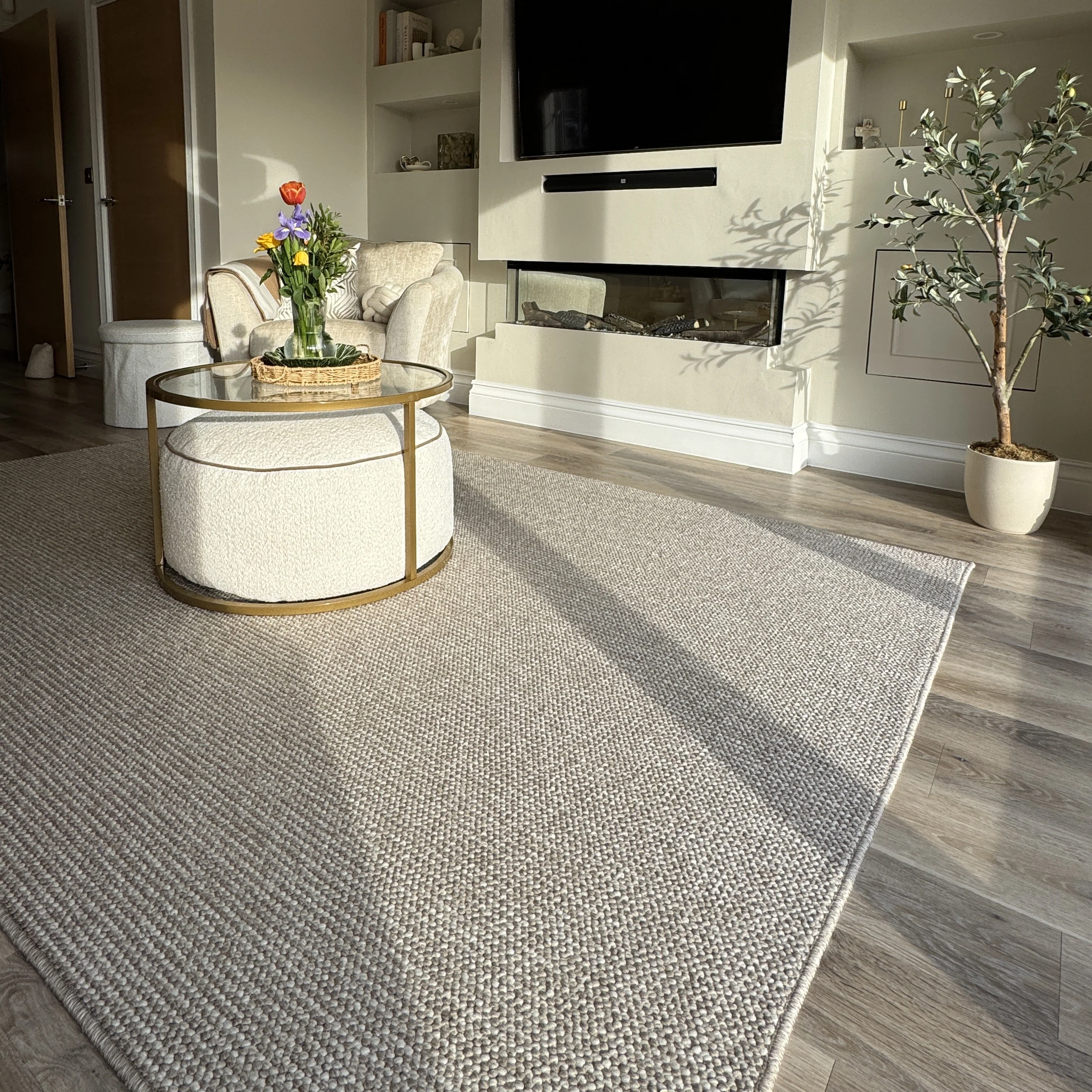 Beige Wool Style Rug - Tala - Image 2