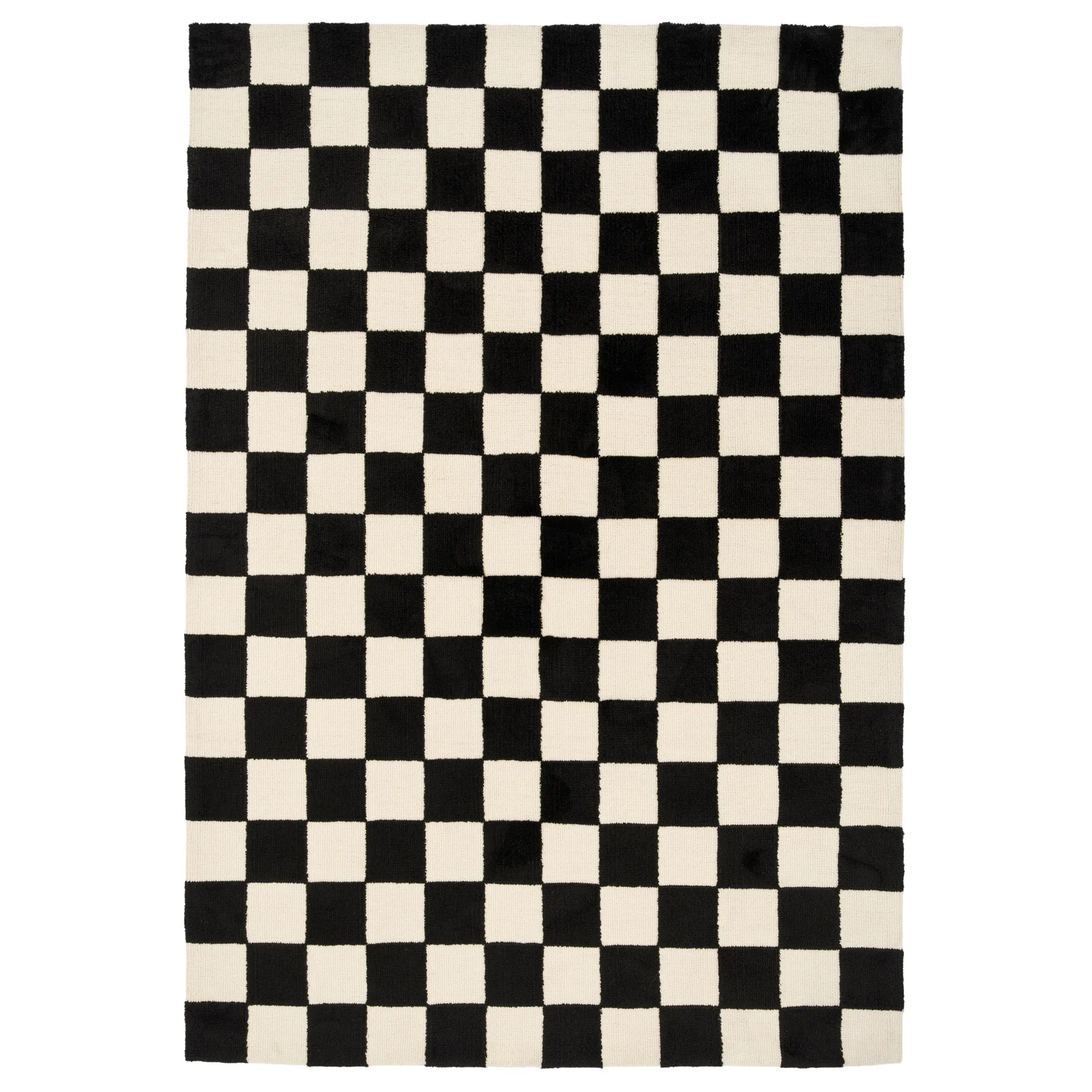 Black Retro Checkerboard Rug - Ebony
