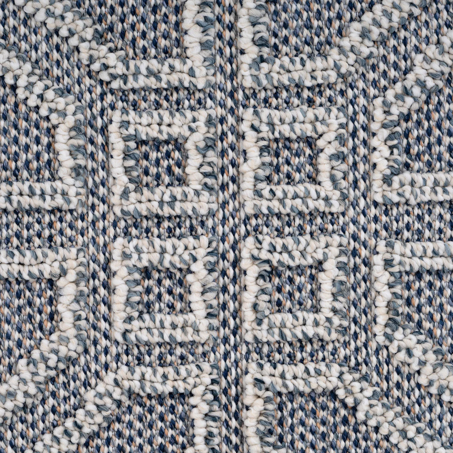 Blue Geometric Loop Pile Rug - Image 8