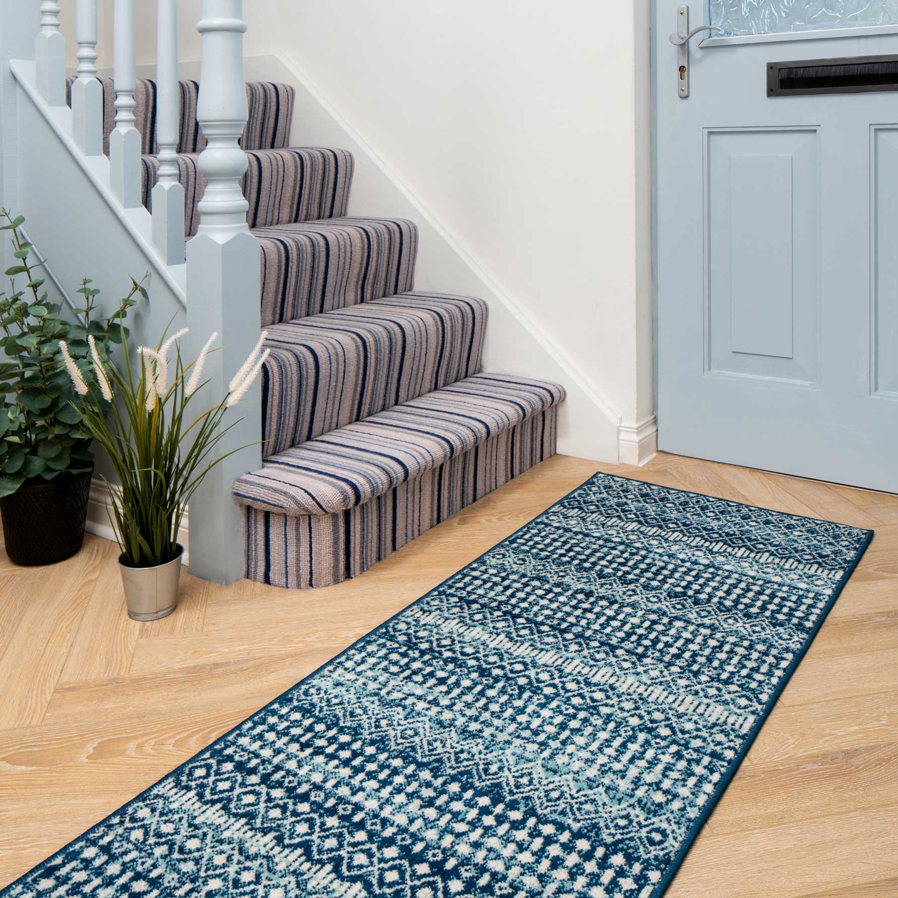 Blue Moroccan Tile Living Room Rug - Image 10