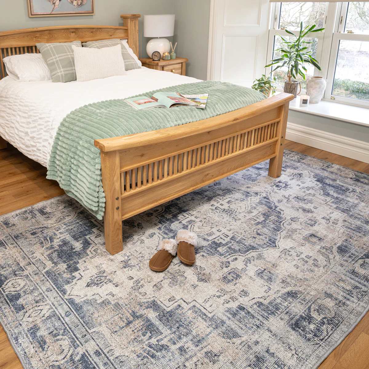 Washable Blue Traditional Rug - Kith - Image 15