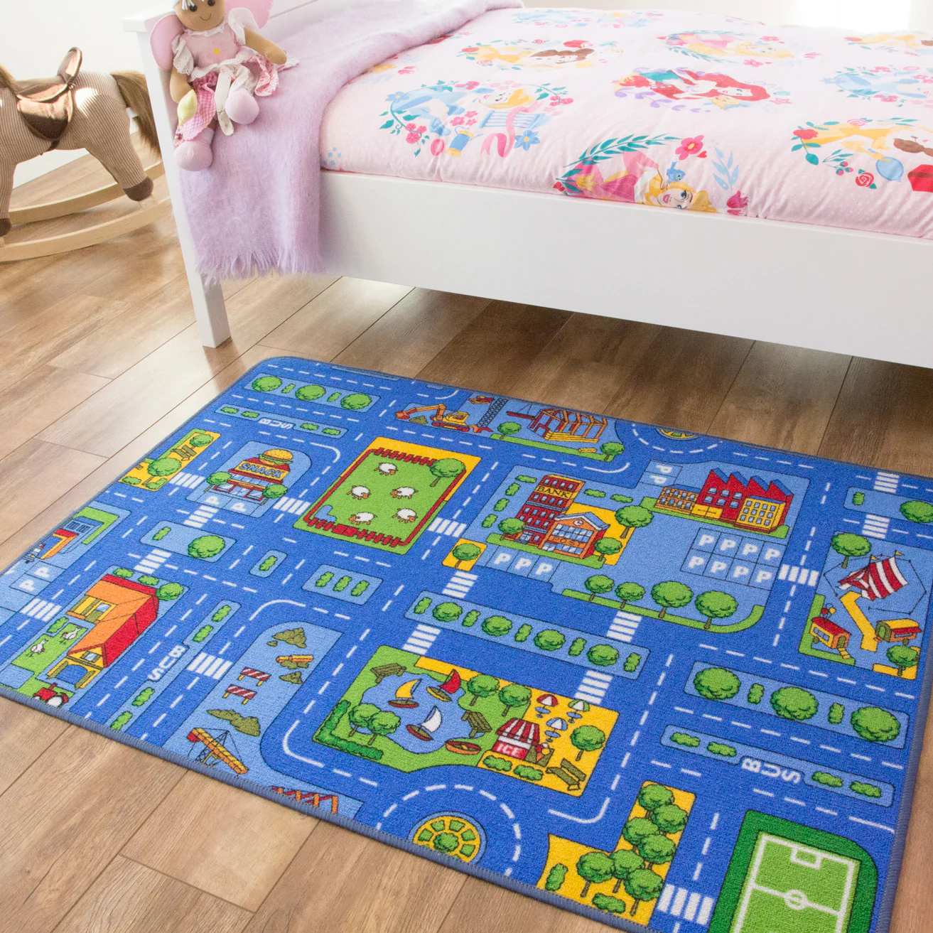 Blue Village Roads Kids Play Mat - Image 2