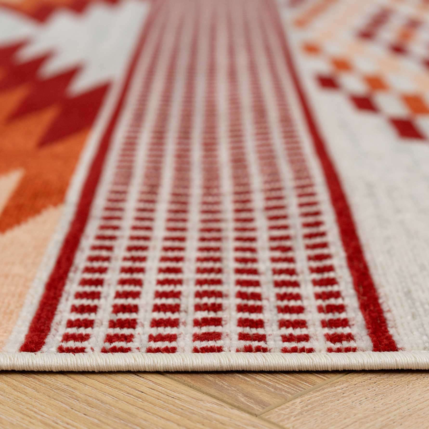 Terracotta Burnt Orange Living Room Rug - Aztec - Image 7