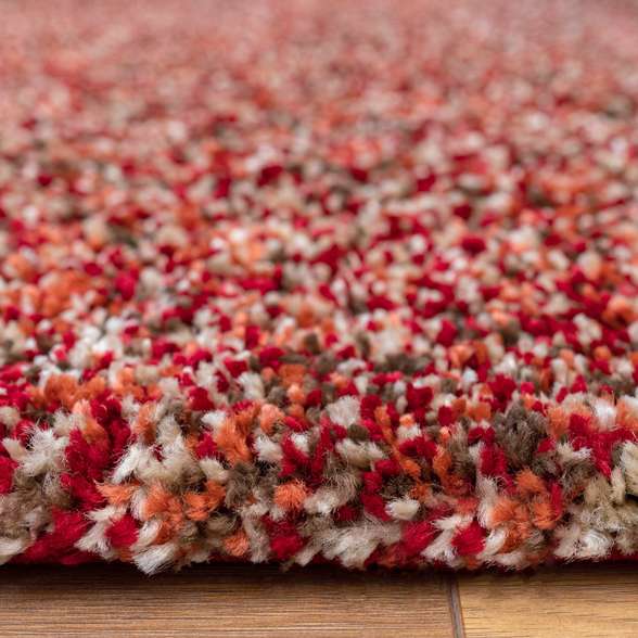 Burnt Orange Mottled Shaggy Living Room Rug - Image 6