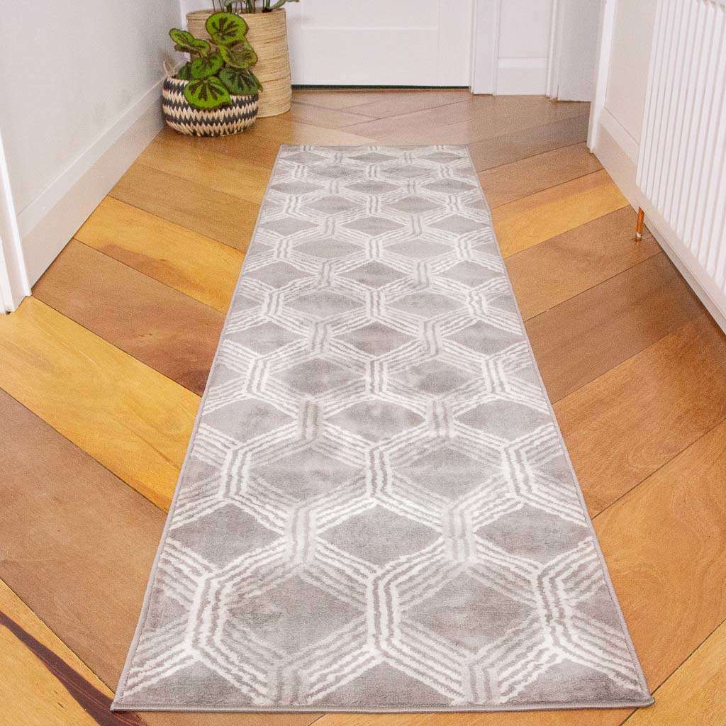 Chic Geometric Grey Living Room Rug - Image 4