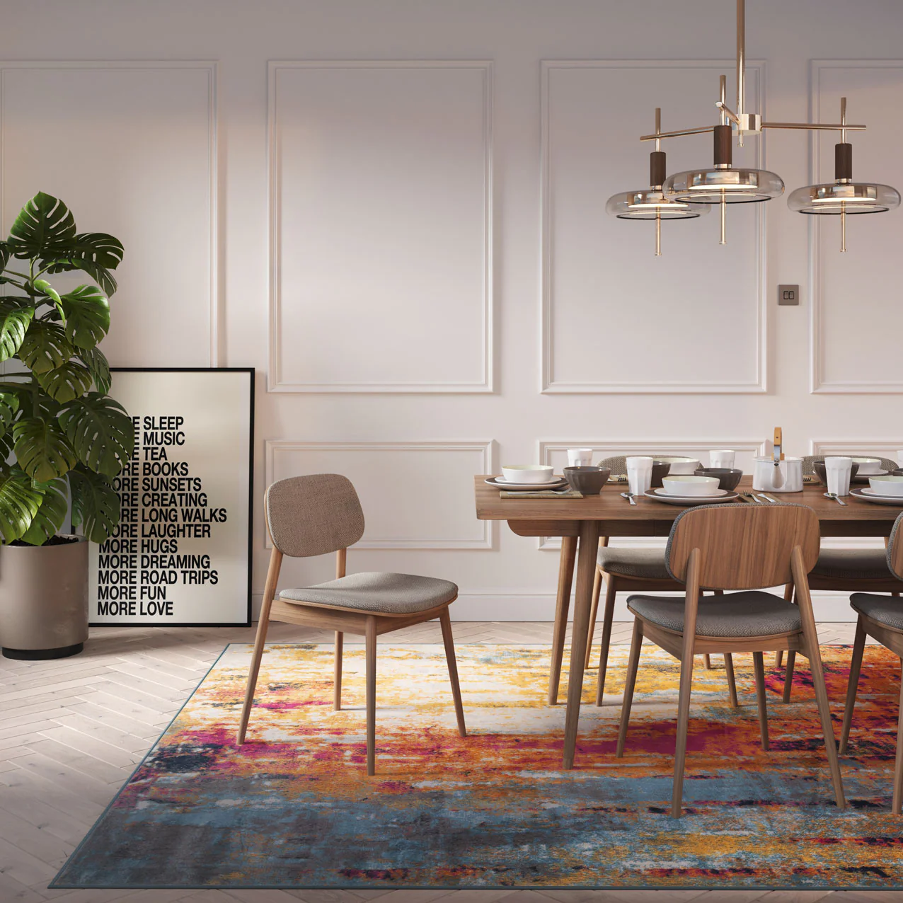 Colourful Paint Abstract Area Rug - Image 8