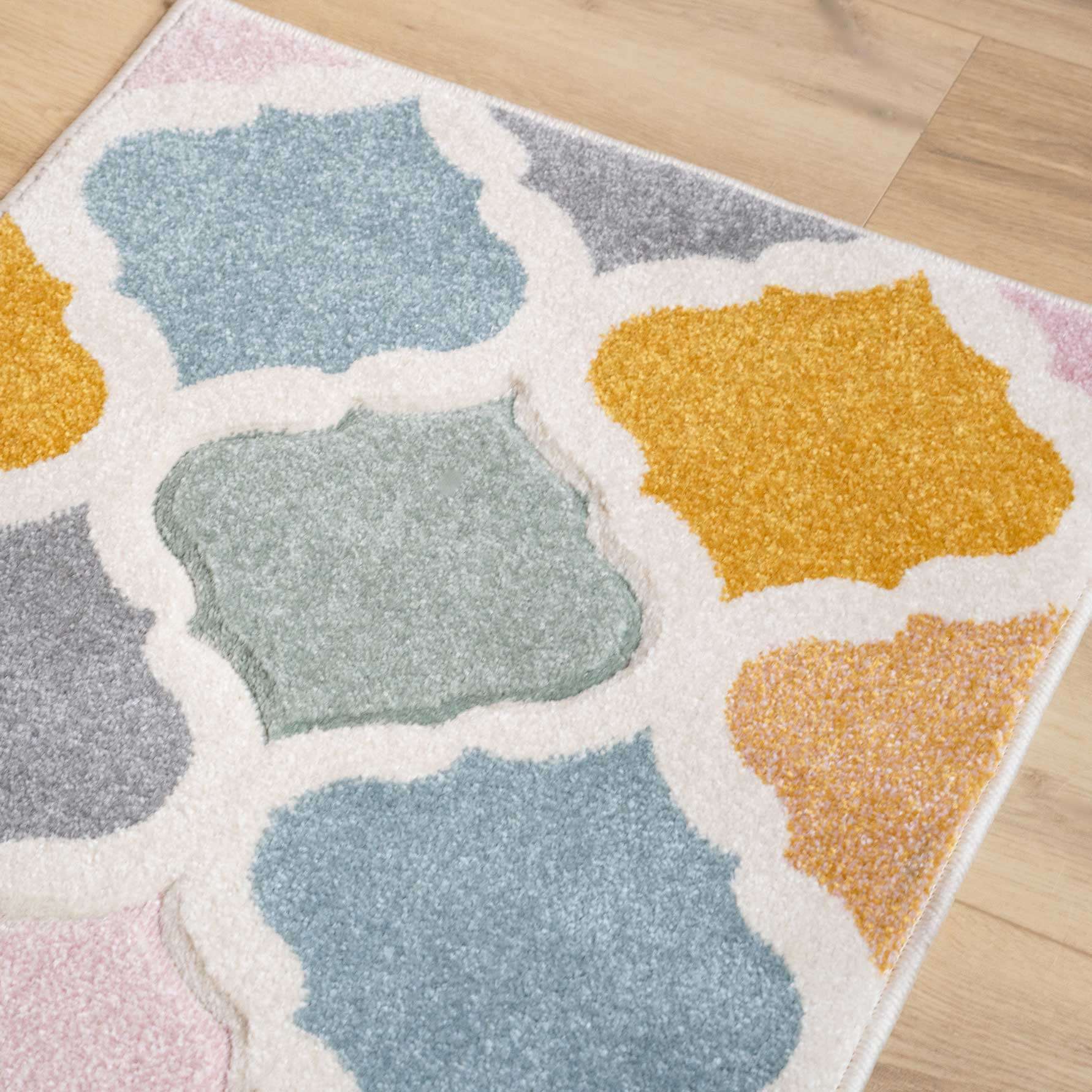 Colourful Pastel Trellis Area Room Rug - Image 7