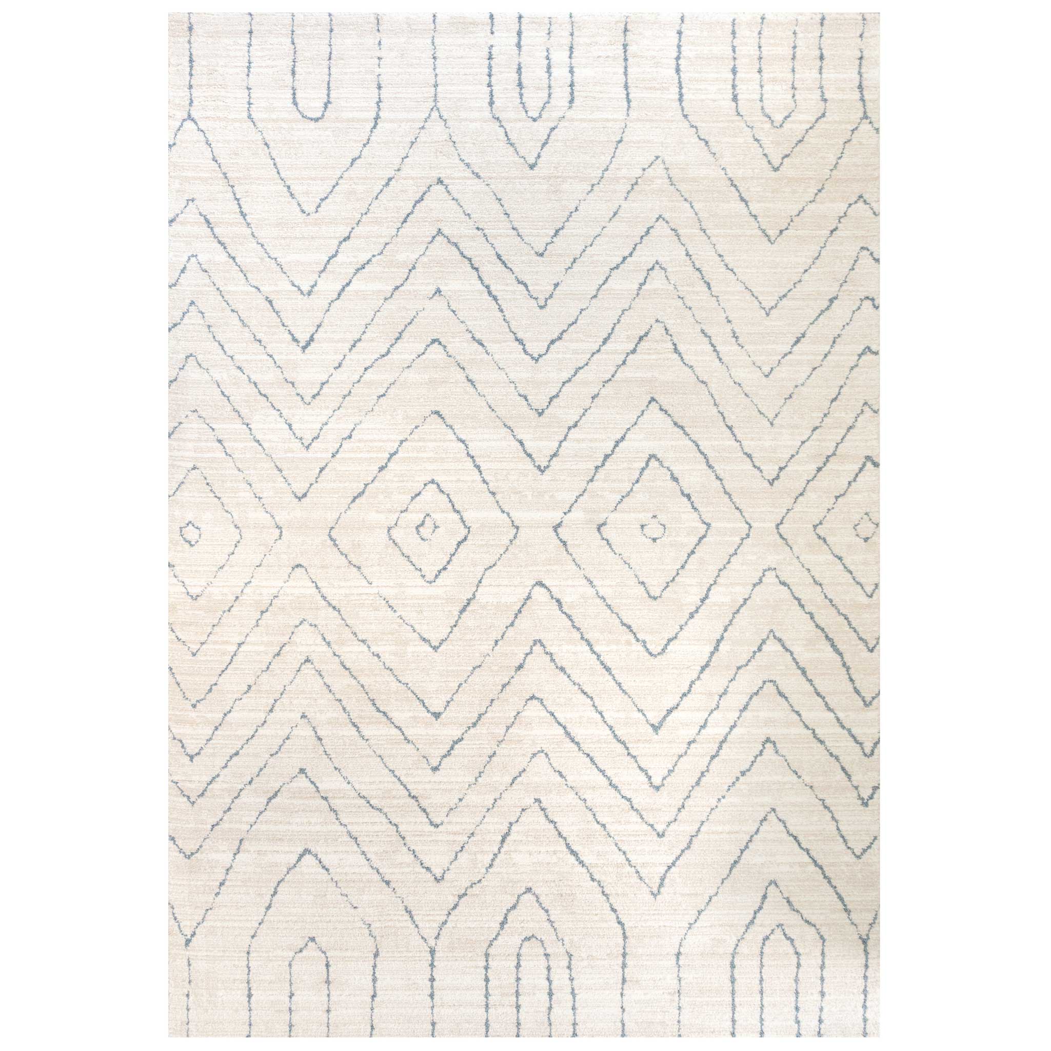 Cosy Soft Chevron Beige Moroccan Berber Bedroom Rug - Carlos