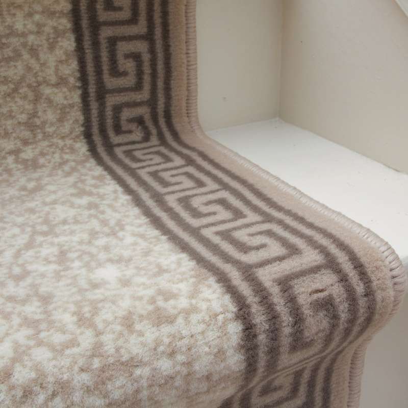 Cream Bordered Stair Carpet Runner - Cut to Measure - Image 5