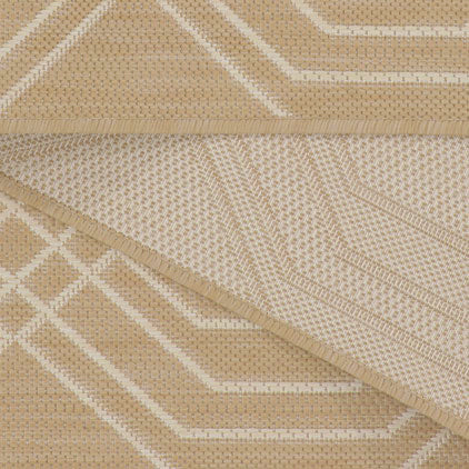 Cream Modern Geometric Area Rug - Basata - Image 3