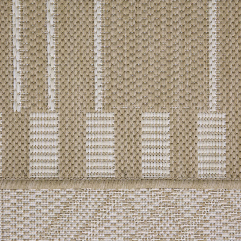 Cream Modern Geometric Outdoor Rug - Basata - Image 12