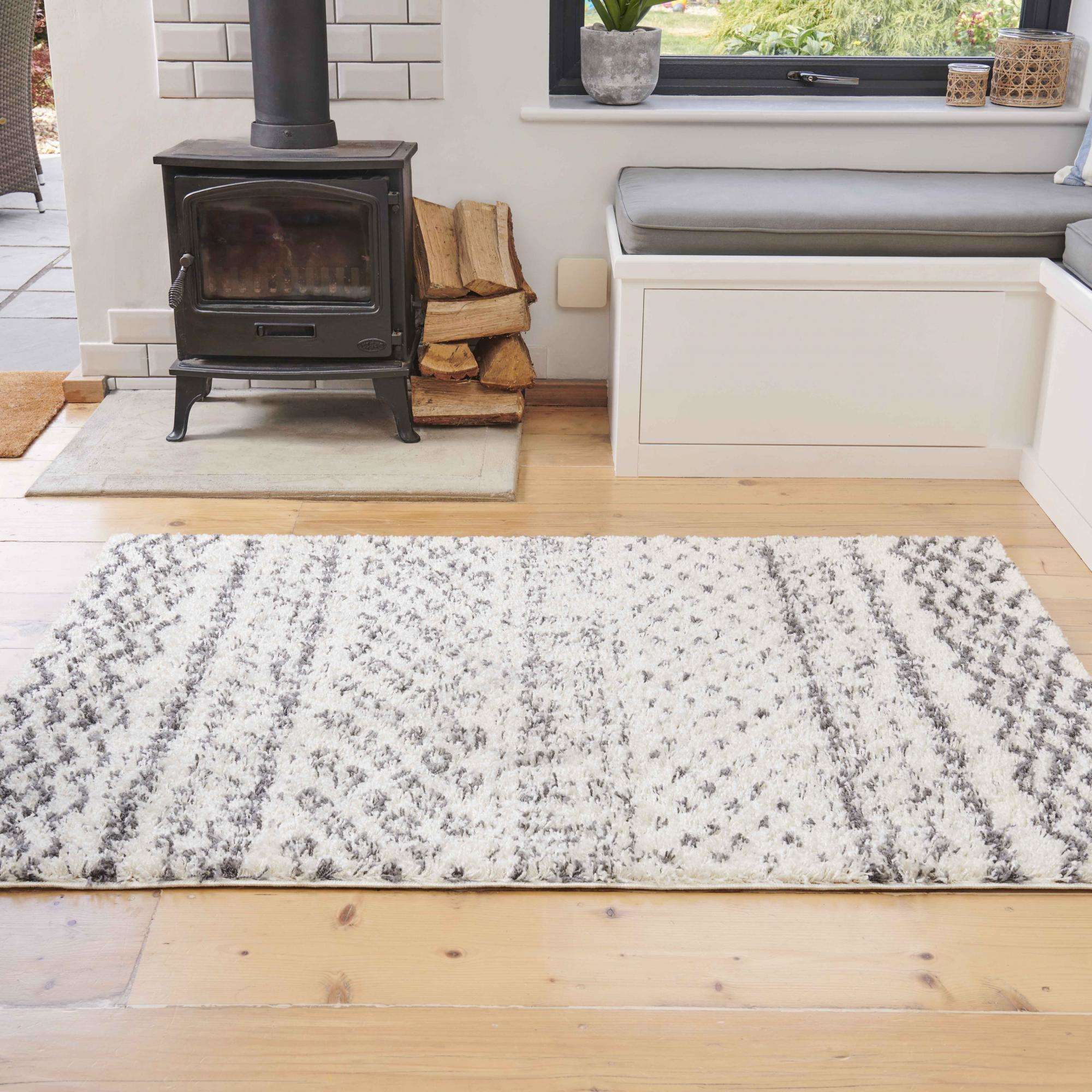 Cream Scandi Nordic Shaggy Rug - Image 7