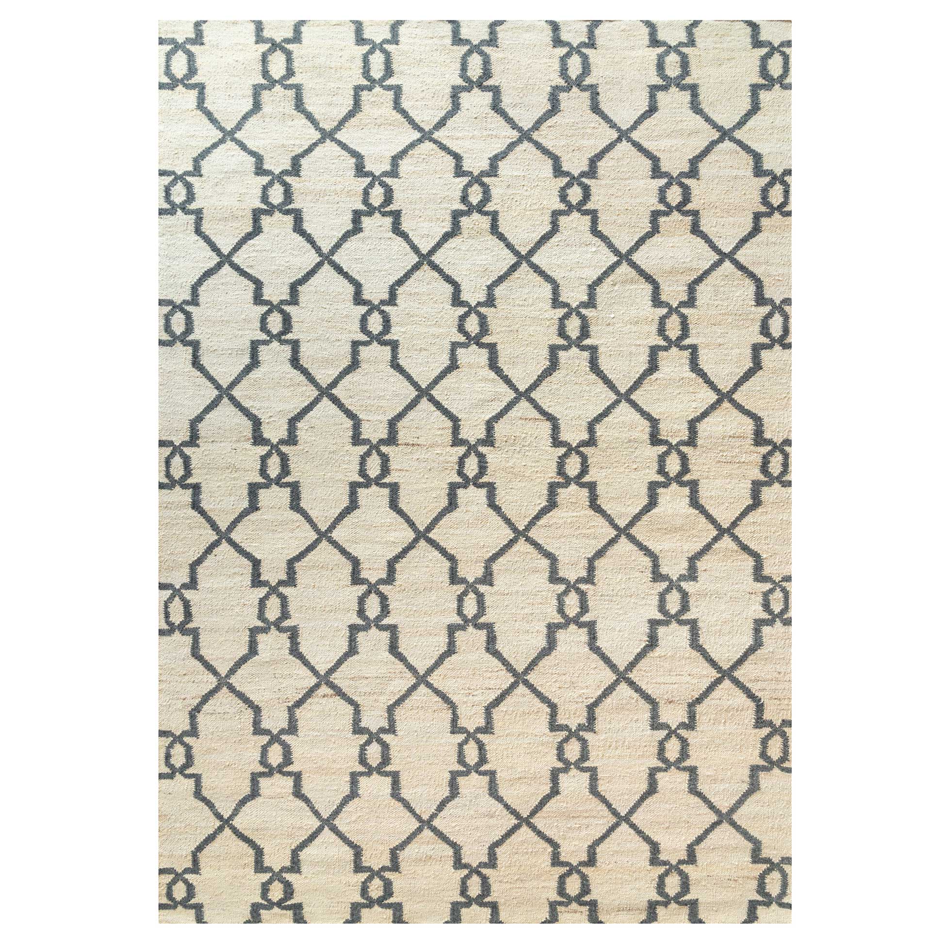 Cream Trellis Natural Jute Area Rug - Trellis