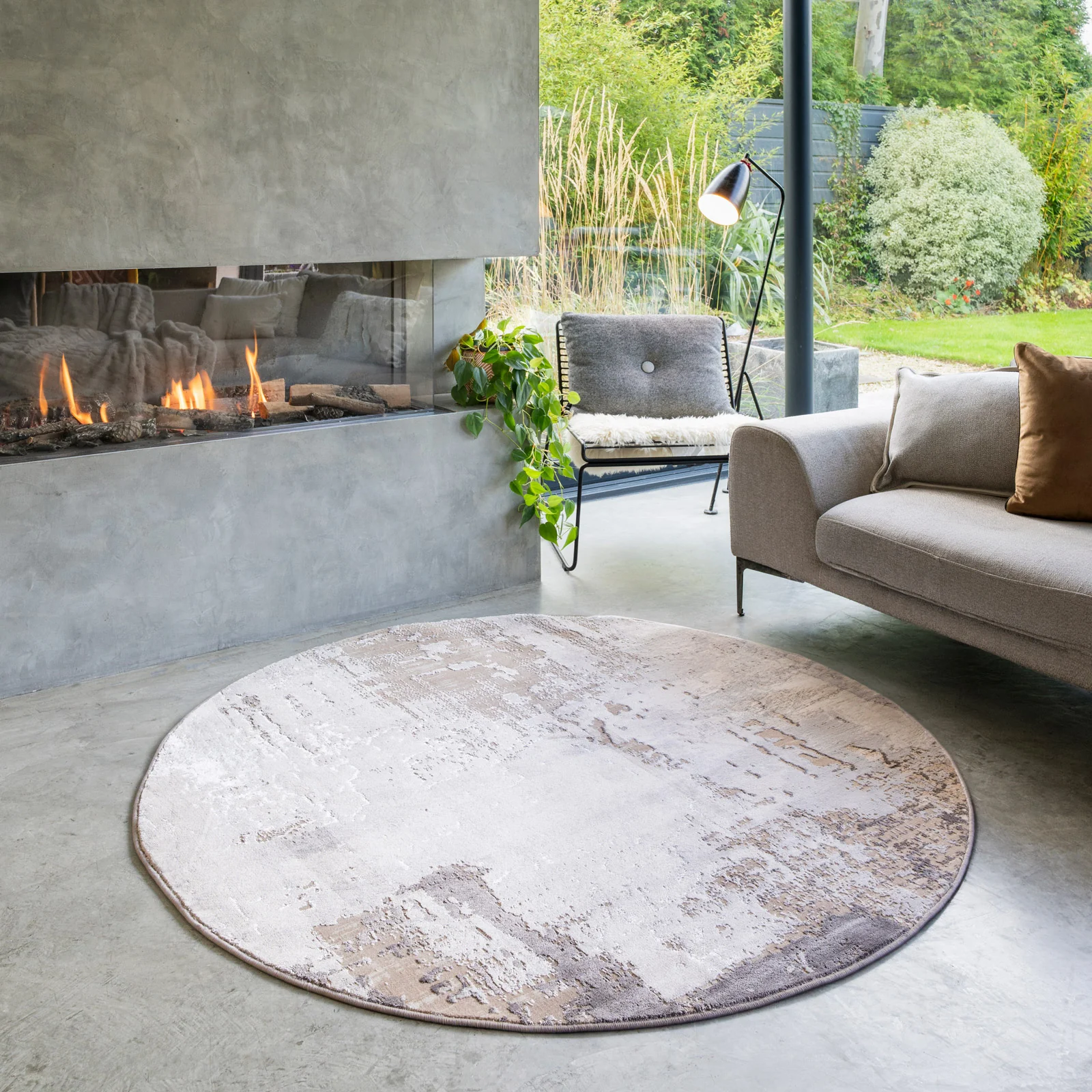 Distressed Abstract Beige Area Rug - Grace - Image 15