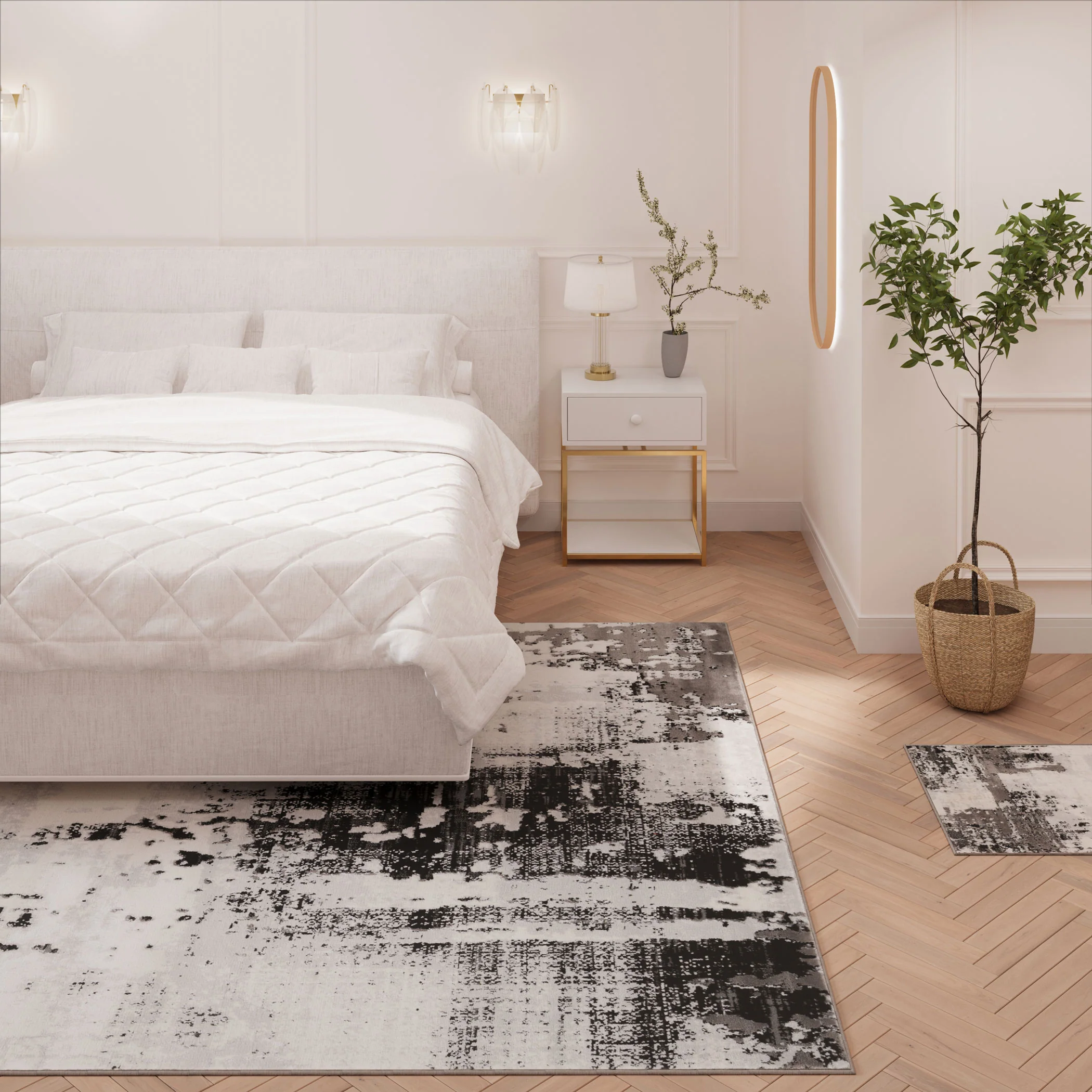 Distressed Abstract Grey Black Area Rug - Grace - Image 4