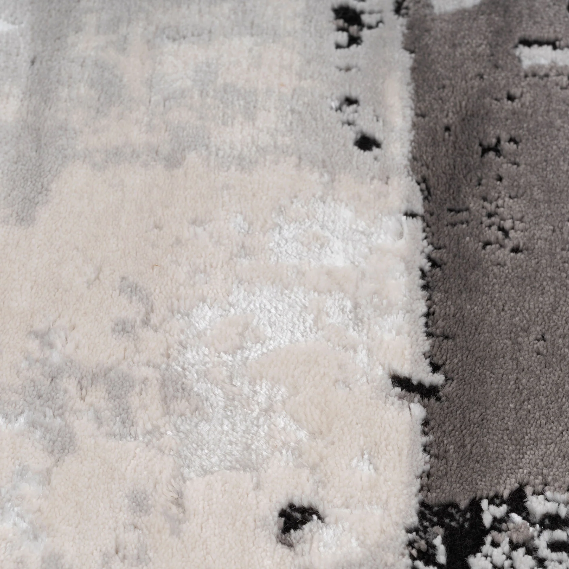 Distressed Abstract Grey Black Runner Rug - Image 5