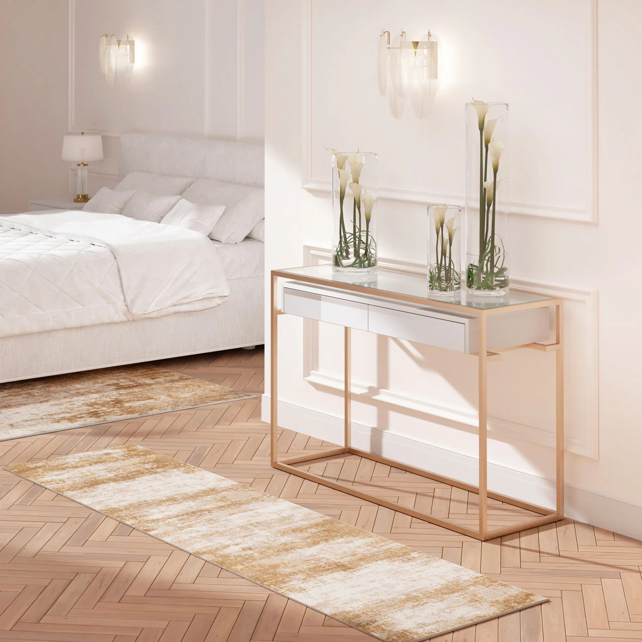 Distressed Beige Runner Rug - Image 2