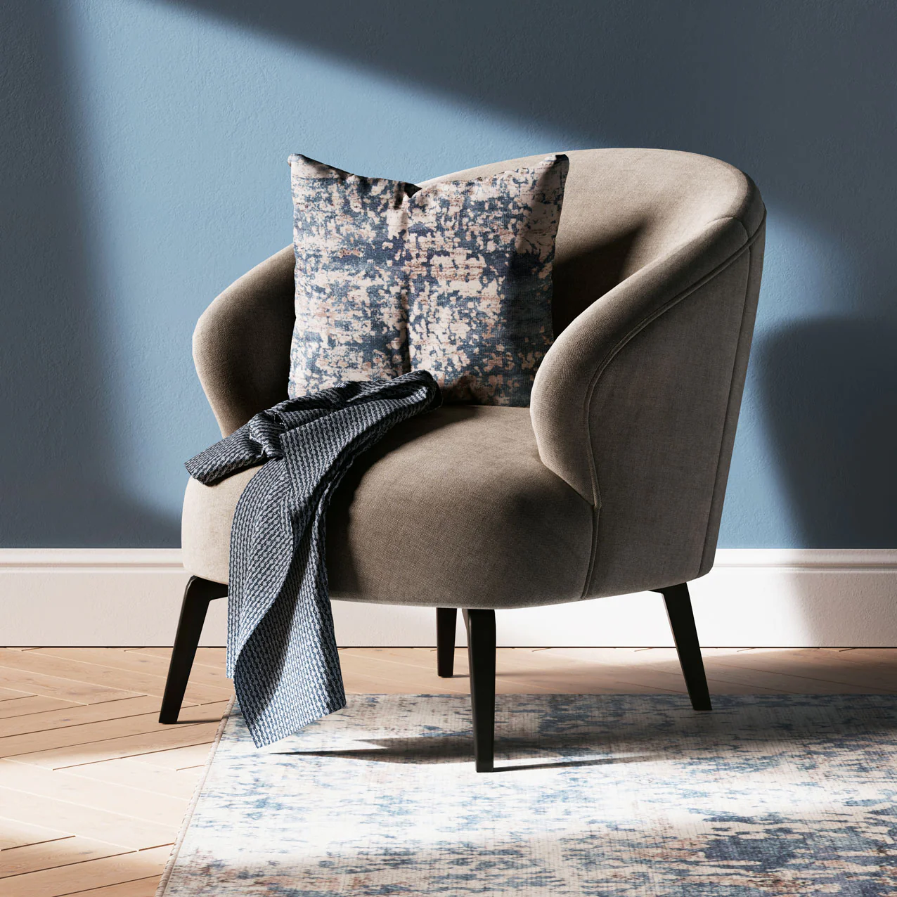Distressed Blue Cushion Cover - Image 8