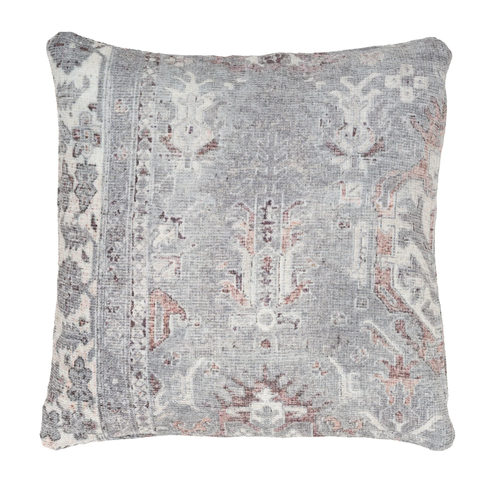 Flatwoven Washable Distressed Grey Bordered Rug - Grand - Image 13