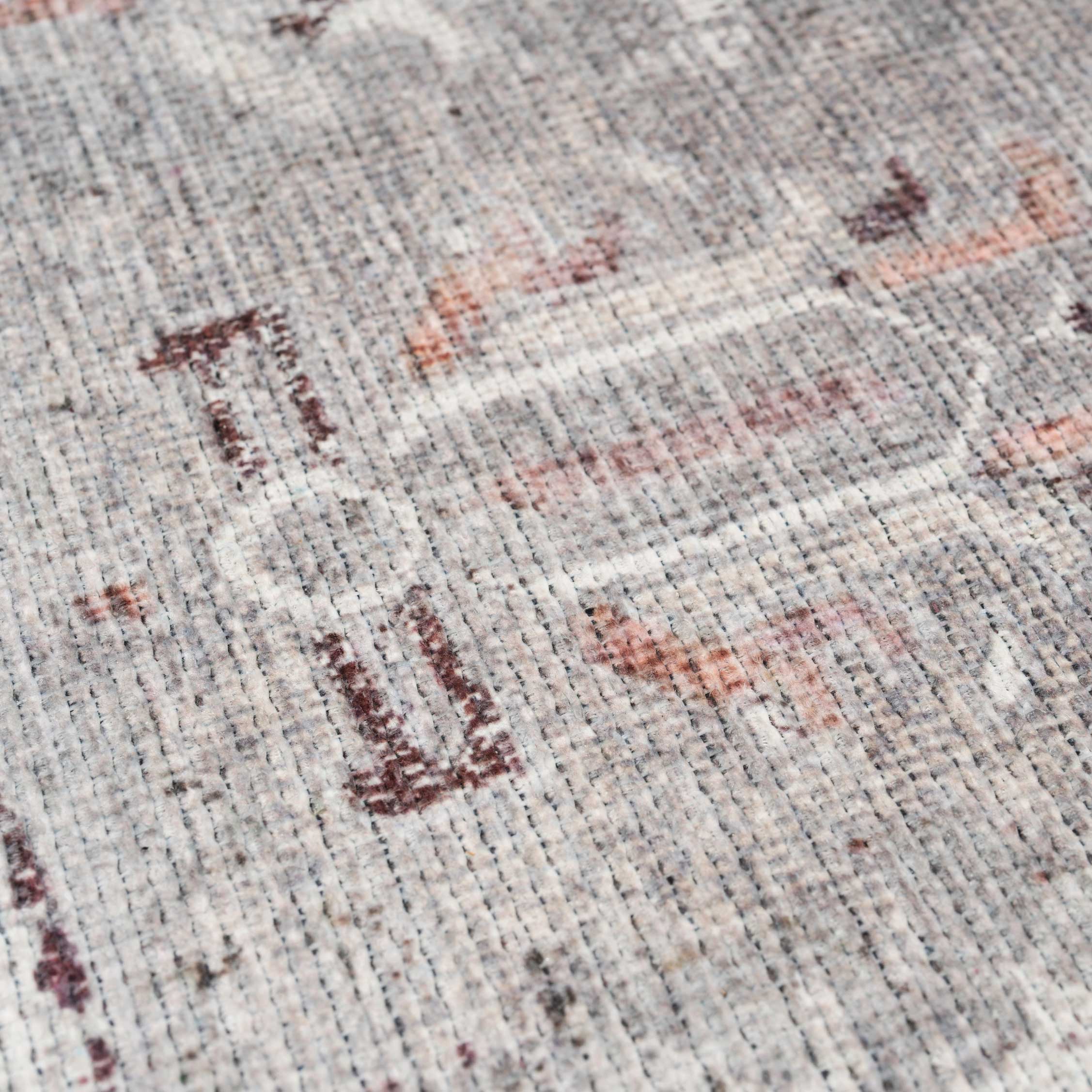 Flatwoven Washable Distressed Grey Bordered Runner - Grand - Image 8