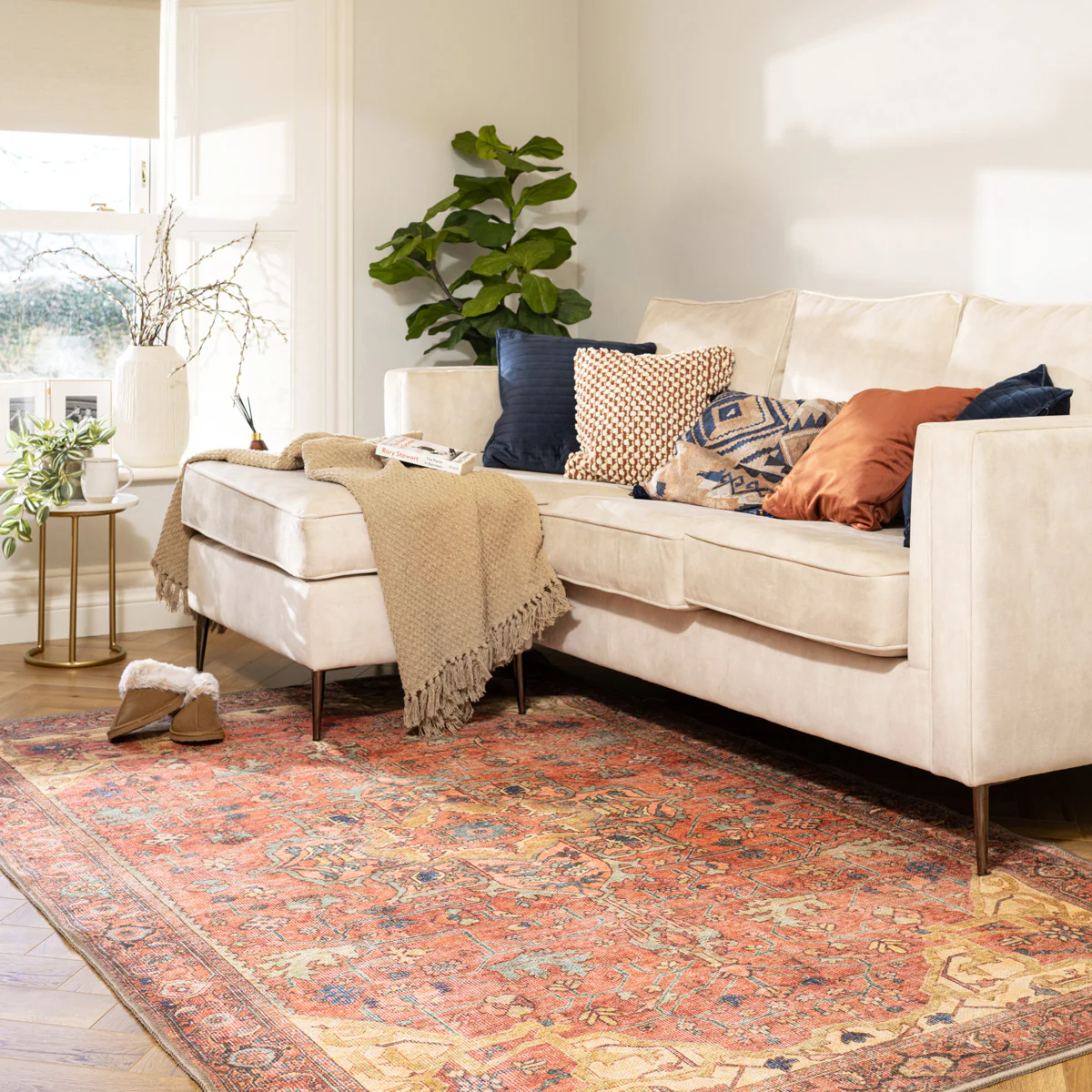 Kashan Washable Terracotta Rug - Viv - Image 4