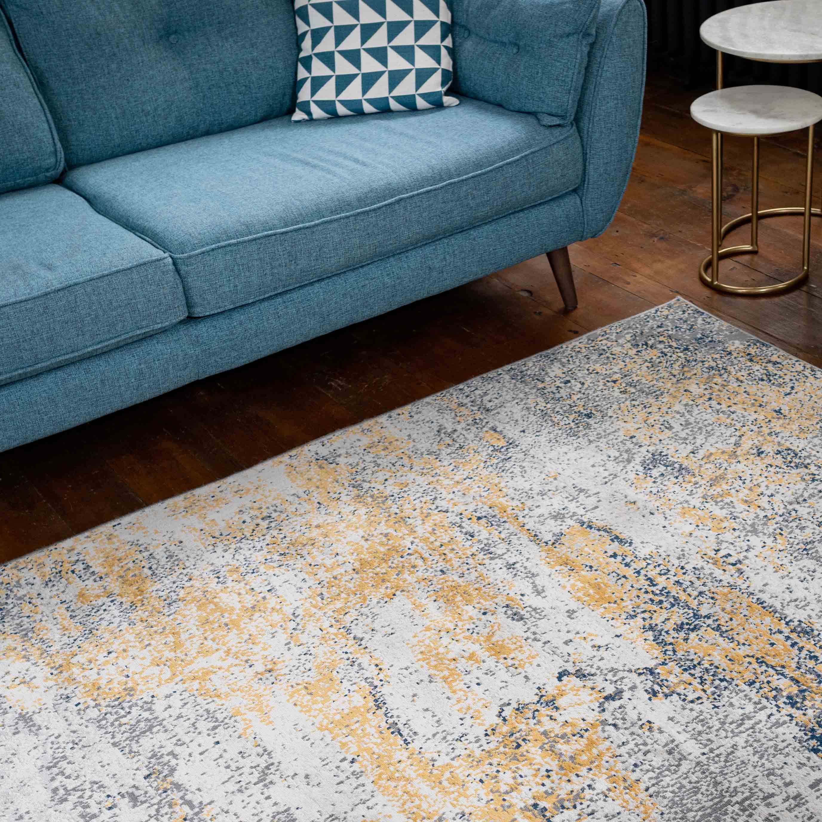 Distressed Ochre Yellow Pastel Soft Hall Runner Rug - Image 6