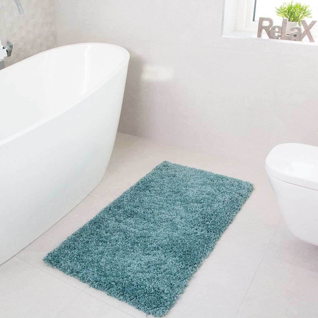 Duck Egg Shaggy Rug - Image 4