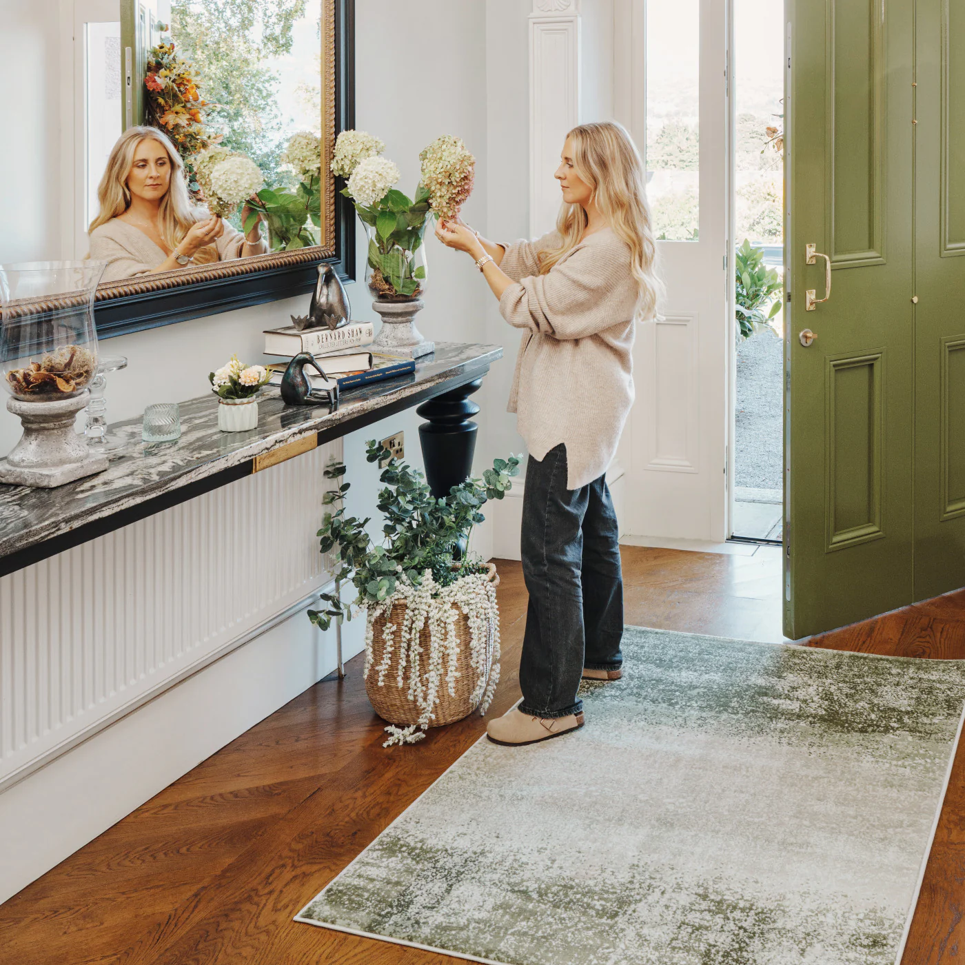 Earthy Green Abstract Rug - Barrow - Image 2