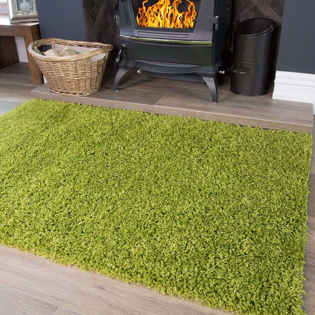 Fern Green Shaggy Rug