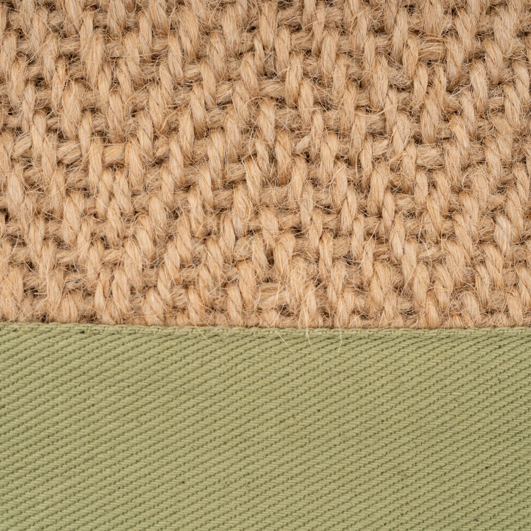 Green Cotton Border Natural Jute Hallway Runner Rug - Image 4