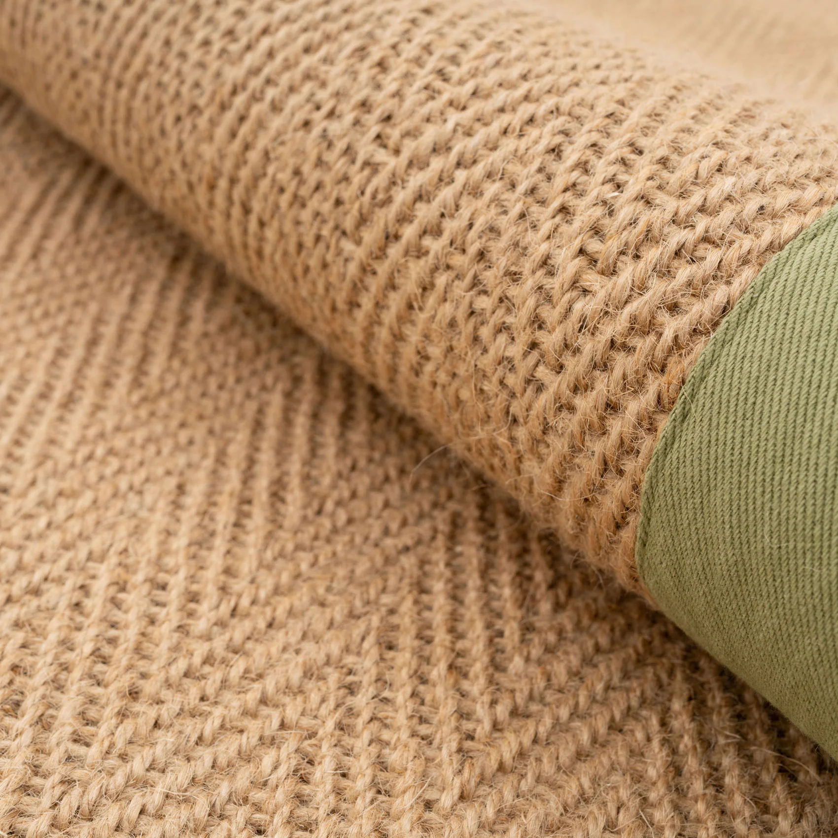 Green Cotton Border Natural Jute Hallway Runner Rug - Image 8