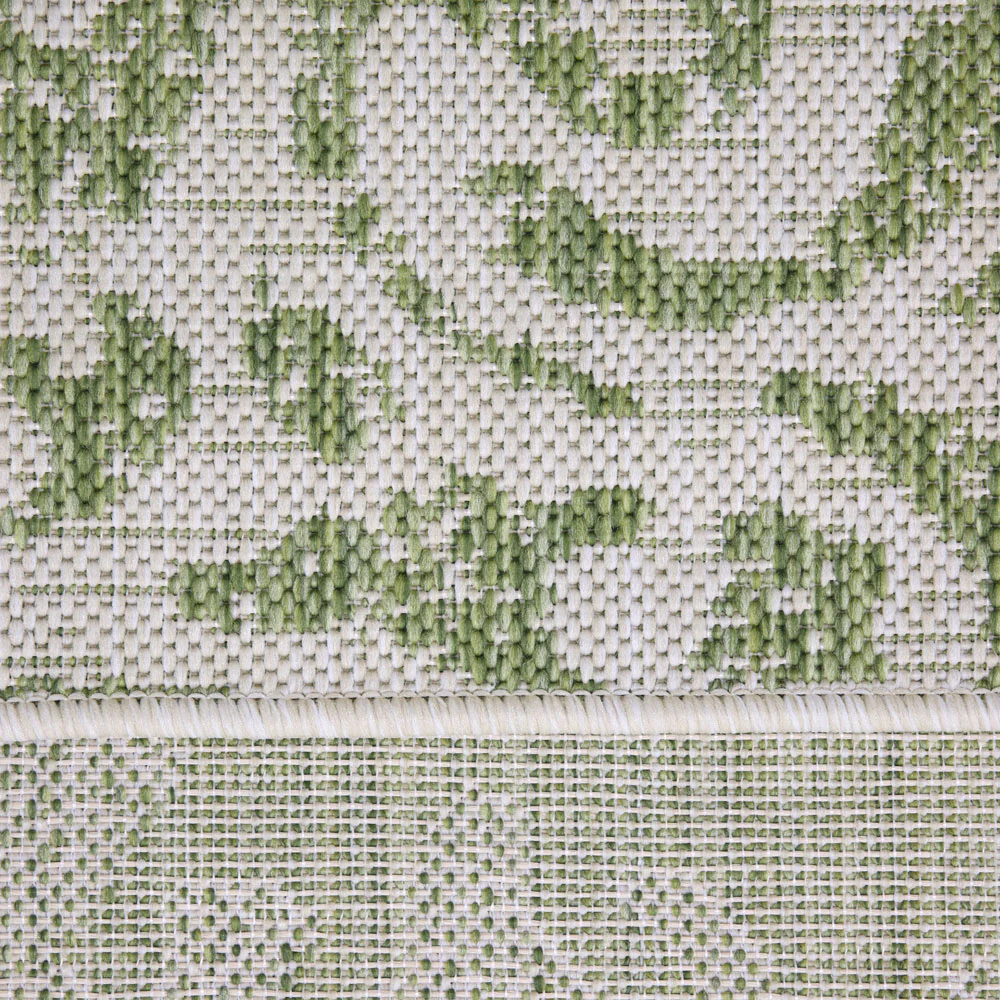 Green Floral Motif Outdoor Rug - Lanark - Image 11