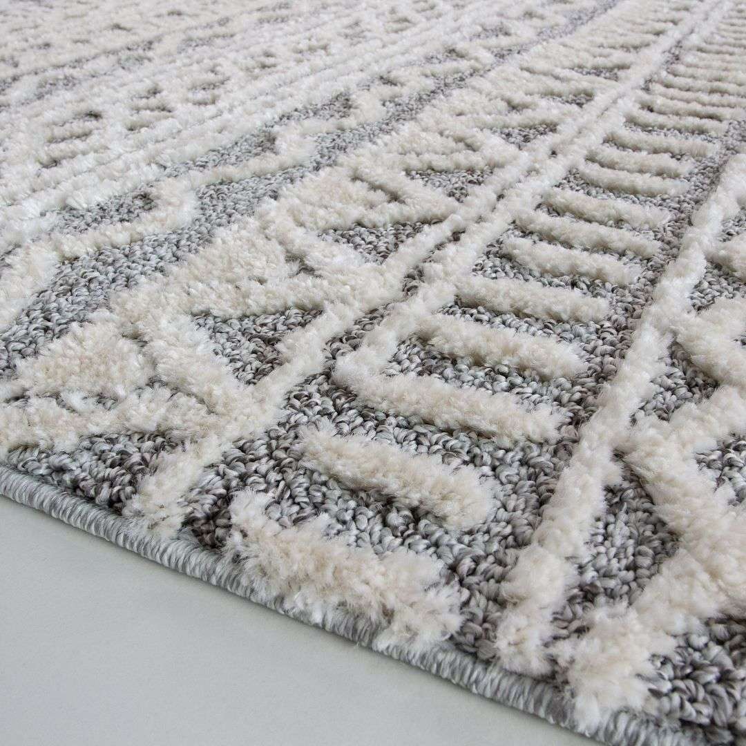 Grey Cream Aztec Runner Rug - Image 5