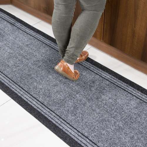 Grey Hard Wearing Runner Rugs 80cm Width - Image 2