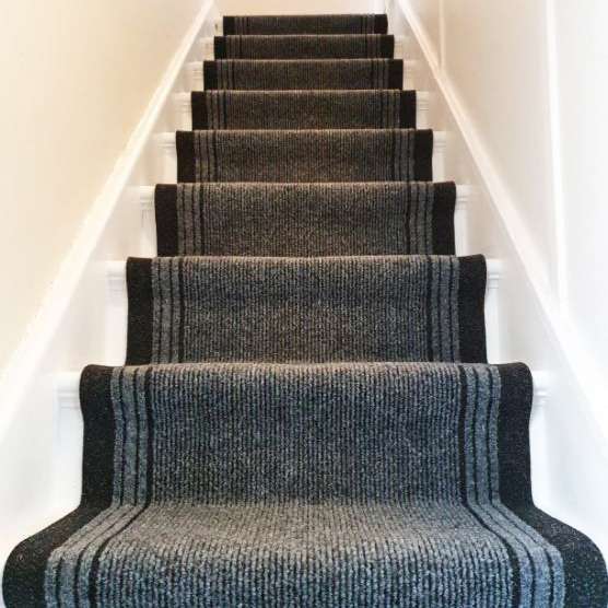 Grey Hard Wearing Stair Carpet Runner Rugs - Image 2