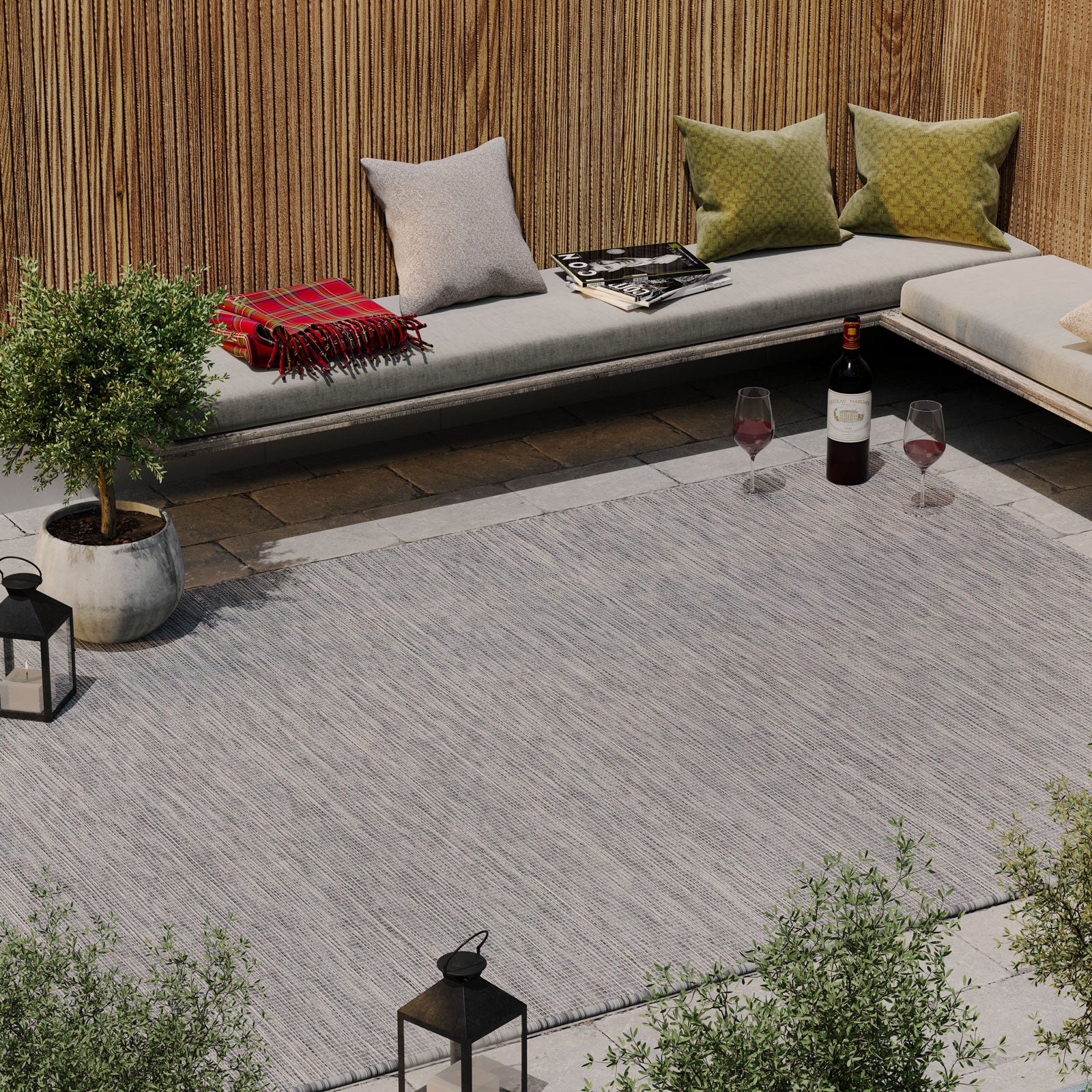 Grey Mottled Outdoor Rug - Patio - Image 2