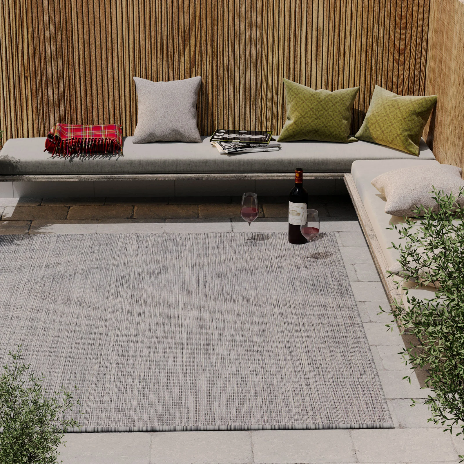 Grey Mottled Outdoor Rug - Patio - Image 3
