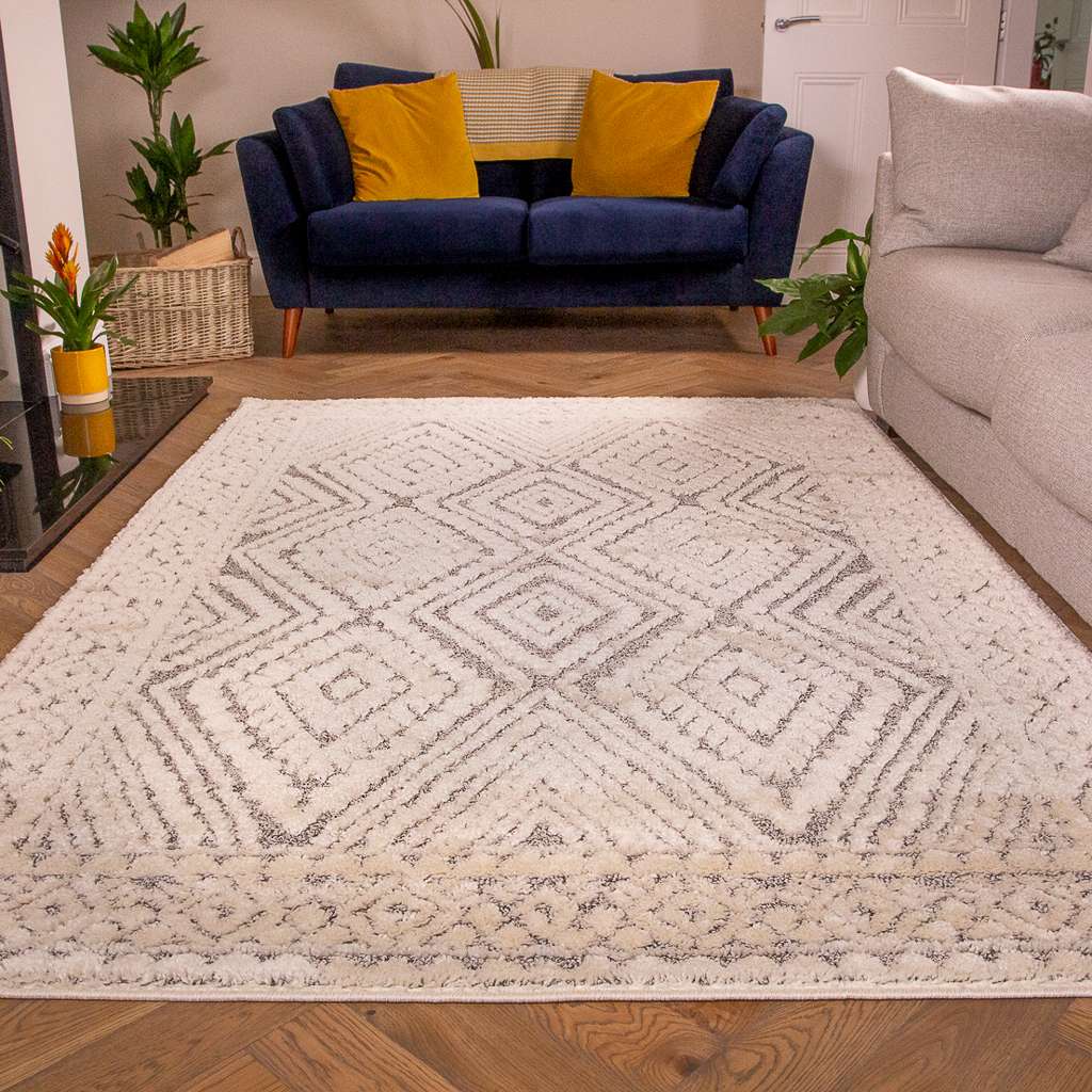 Grey Scandi Trellis Rug - Image 2