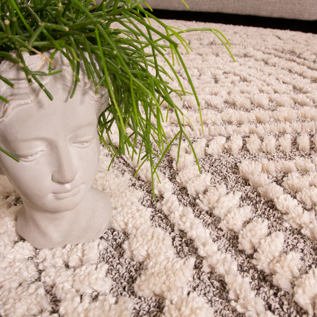 Grey Scandi Trellis Runner Rug - Image 3