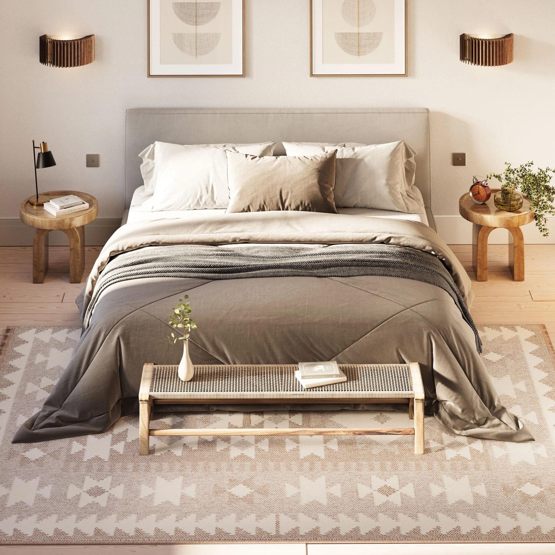 Grey Scandi Tribal Motif Rug - Bea - Image 2