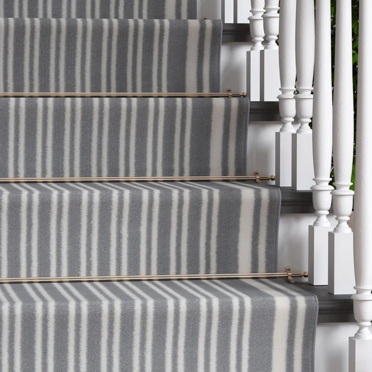Grey Striped Stair Carpet Runner - Cut to Measure - Image 2